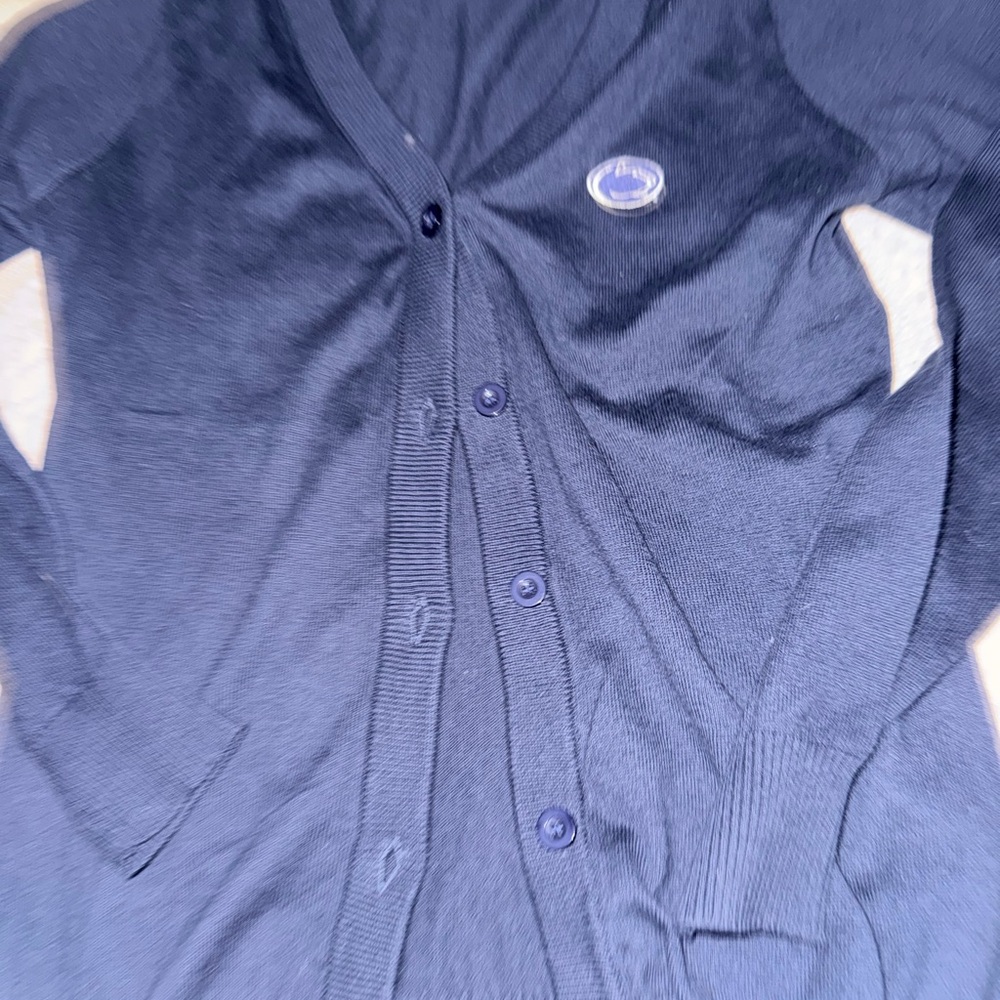 Penn State Navy V-Neck Button Cardigan Sweater vintage
